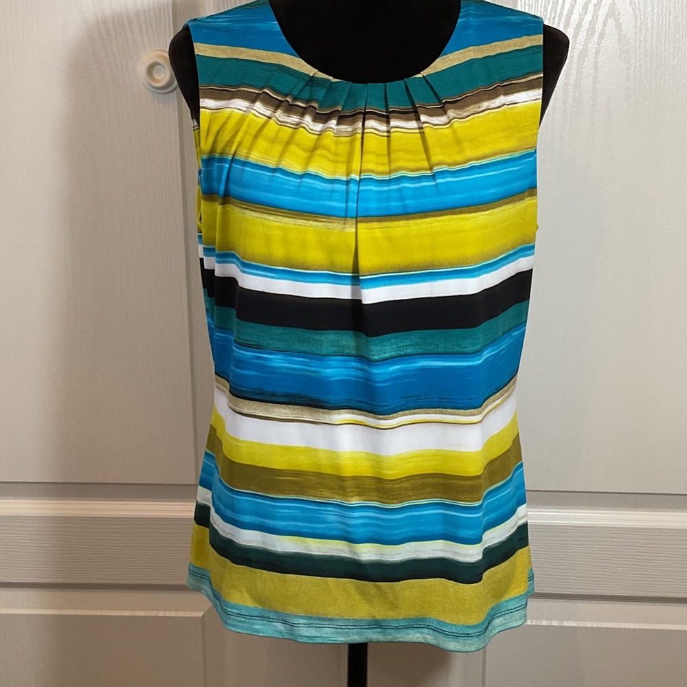 Calvin Klein Multicolor Striped Sleeveless Blouse